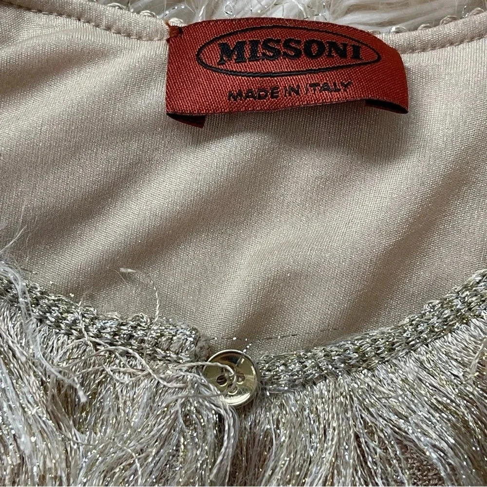 Missoni Kids girl Cardigan with fringes shiny gold size 4 years